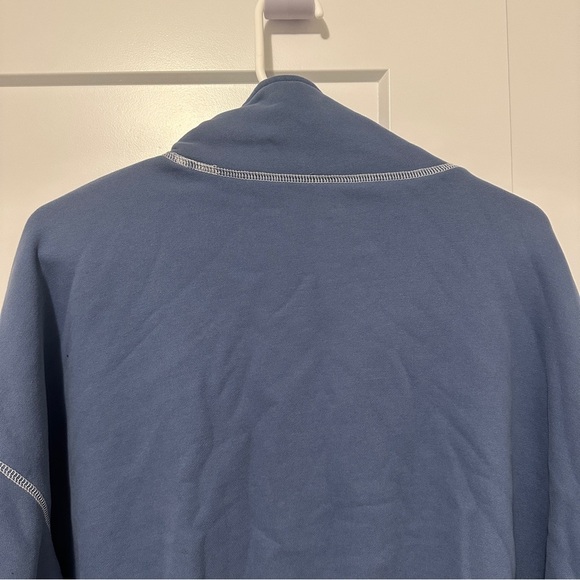Kittenish Blue White 1/4 Zip Cropped Sweater Size XL Extra Large Women’s - Picture 8 of 11